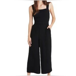 Madewell Wide Leg Tie Back Sleeveless Jumpsuit Black